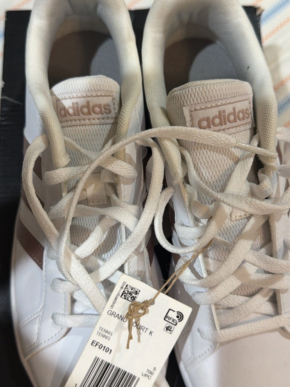 Adidas White Grand Court K Sneakers 5 1/2